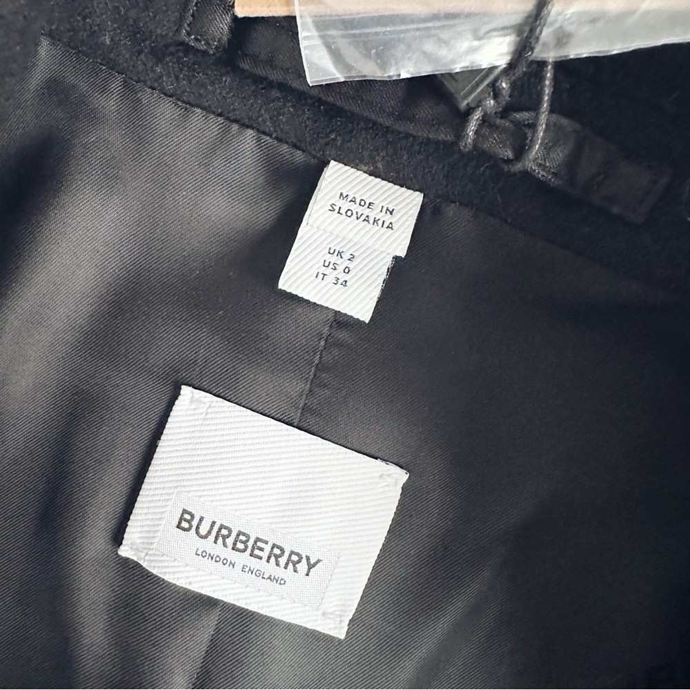 NWT Women’s Burberry Bramley Wool & Cashmere Car Coat Women's Blazer Coat Black - Picture 12 of 14